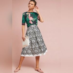 Anthropologie Eliza J. Embla Lace Overlay Skirt 6